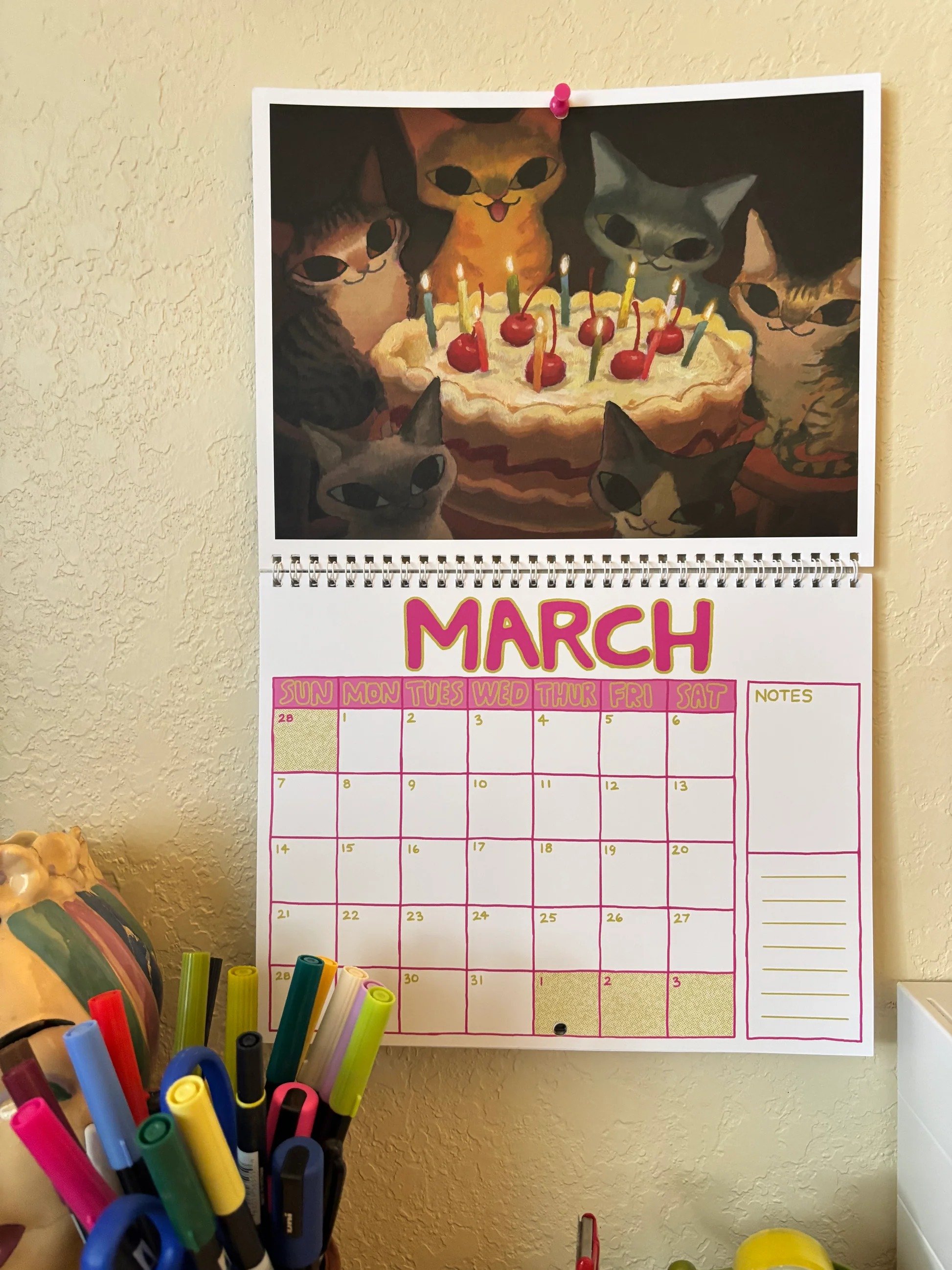 Cat calendar monthly planning page
