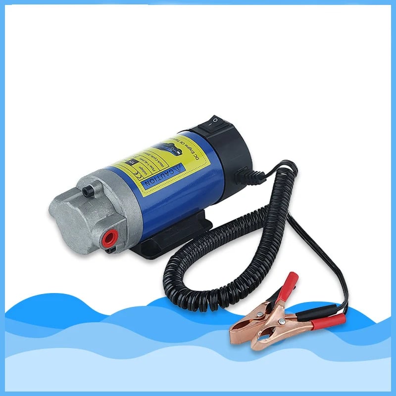 Coiled spring cable portable oil transfer pump