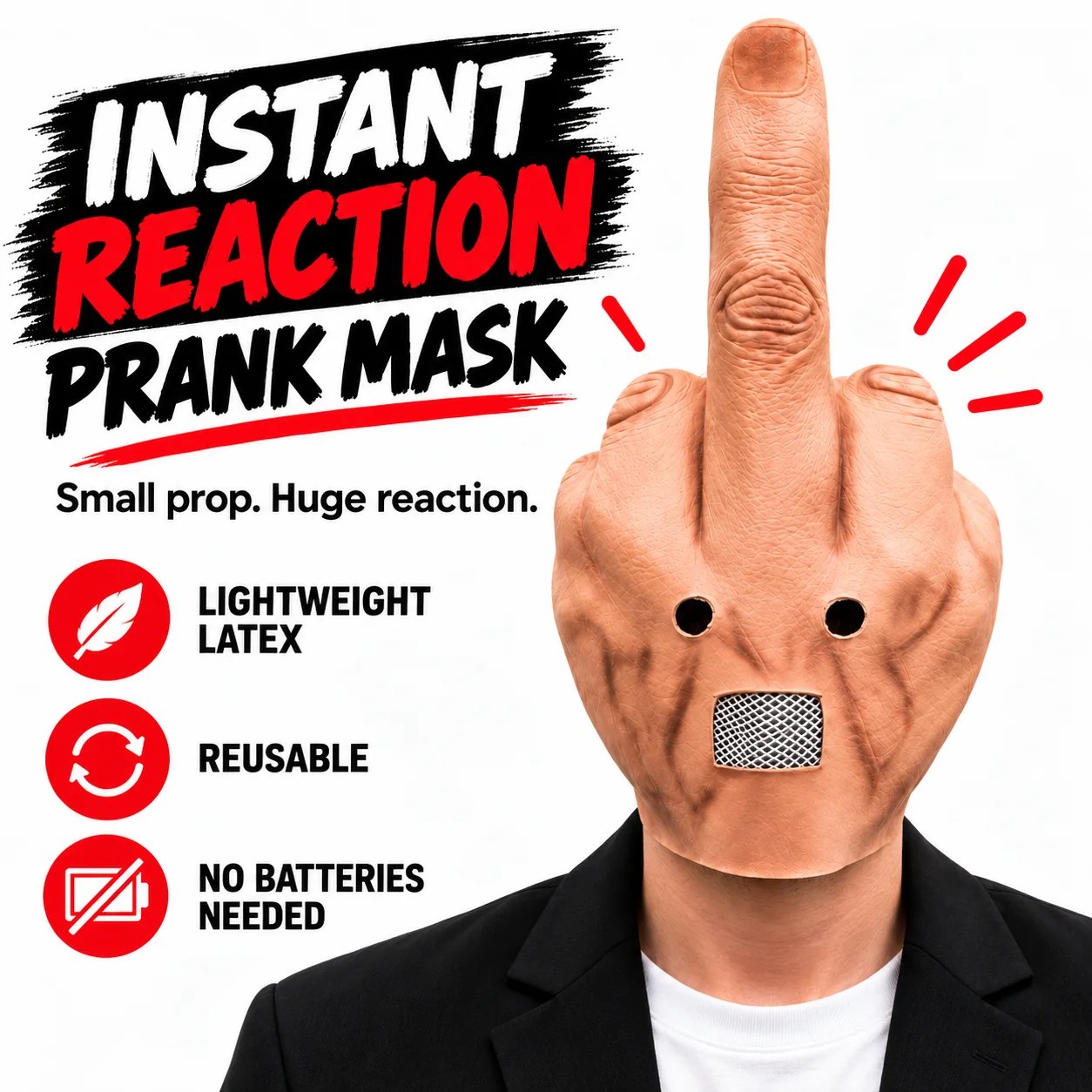 FINGERIK prank mask for Halloween content and everyday pranks