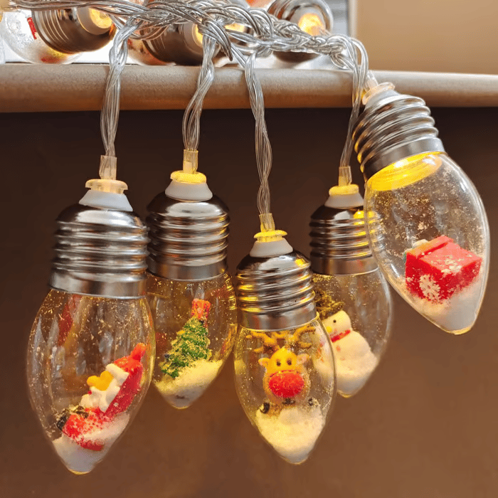 🎅 Weihnachts-Vintage-Dekor-Lichterkette - LED-Glühbirnen-Lichterkette 🎄