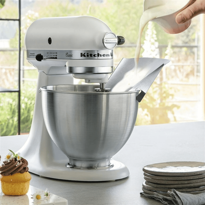 ✨Ausgießrinne aus Edelstahl – Nahtlos kompatibel mit KitchenAid-Mixern