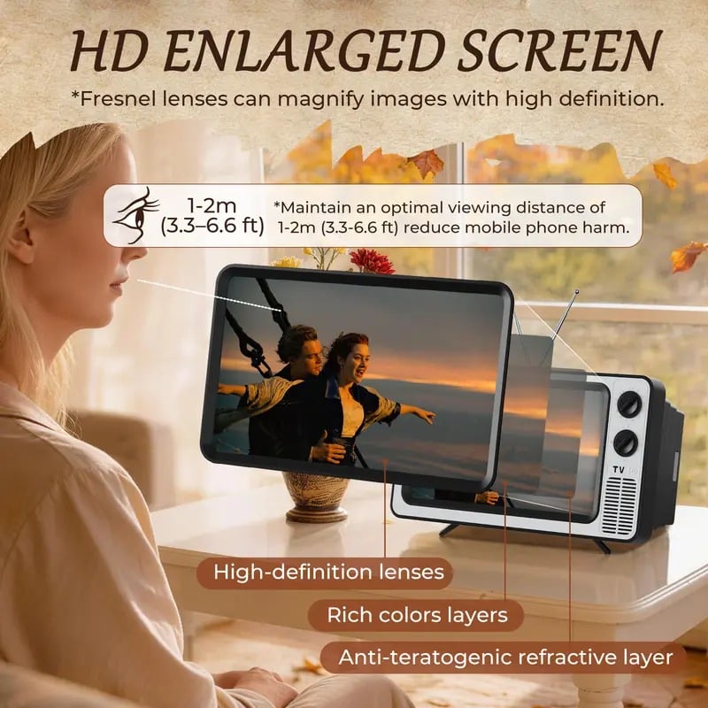 Retro TV style phone screen magnifier
