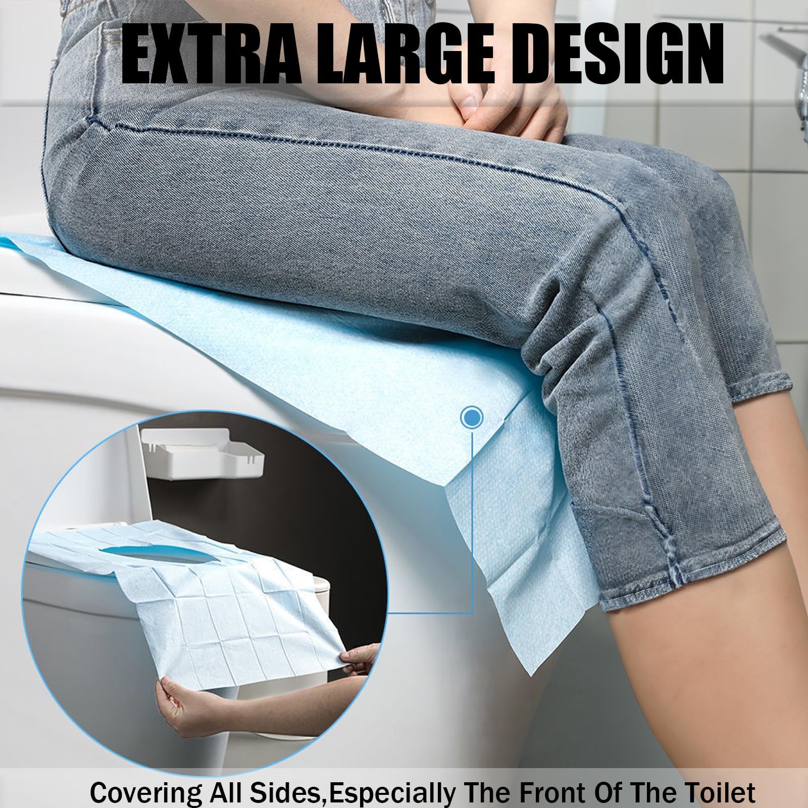 Extra Large Design Covering Sides and Front of Toilet Seat