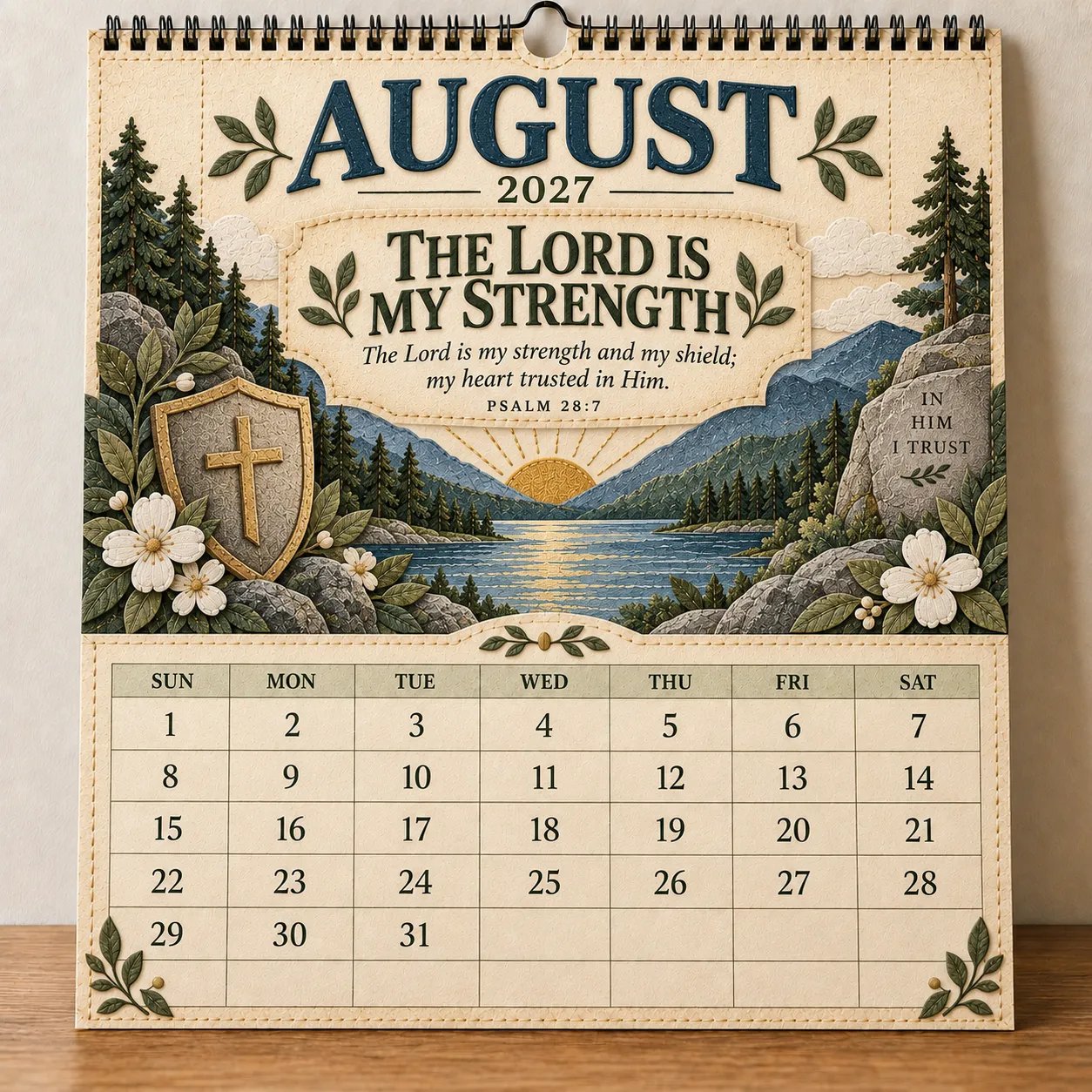 August 2027 The Lord Is My Strength Psalm 28:7