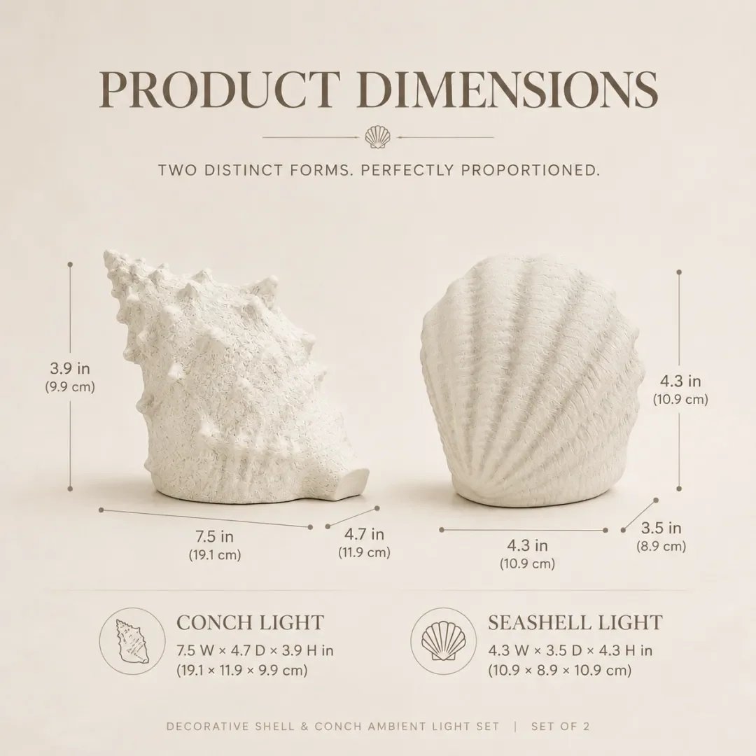 Coastal shell and conch light dimensions Coastal shell and conch light dimensions