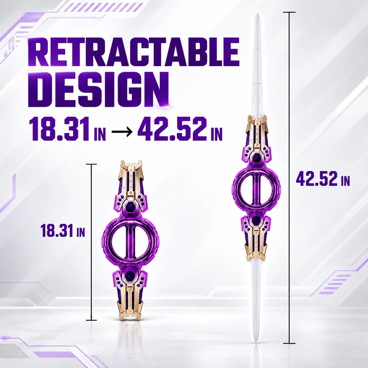 Retractable toy sword size comparison