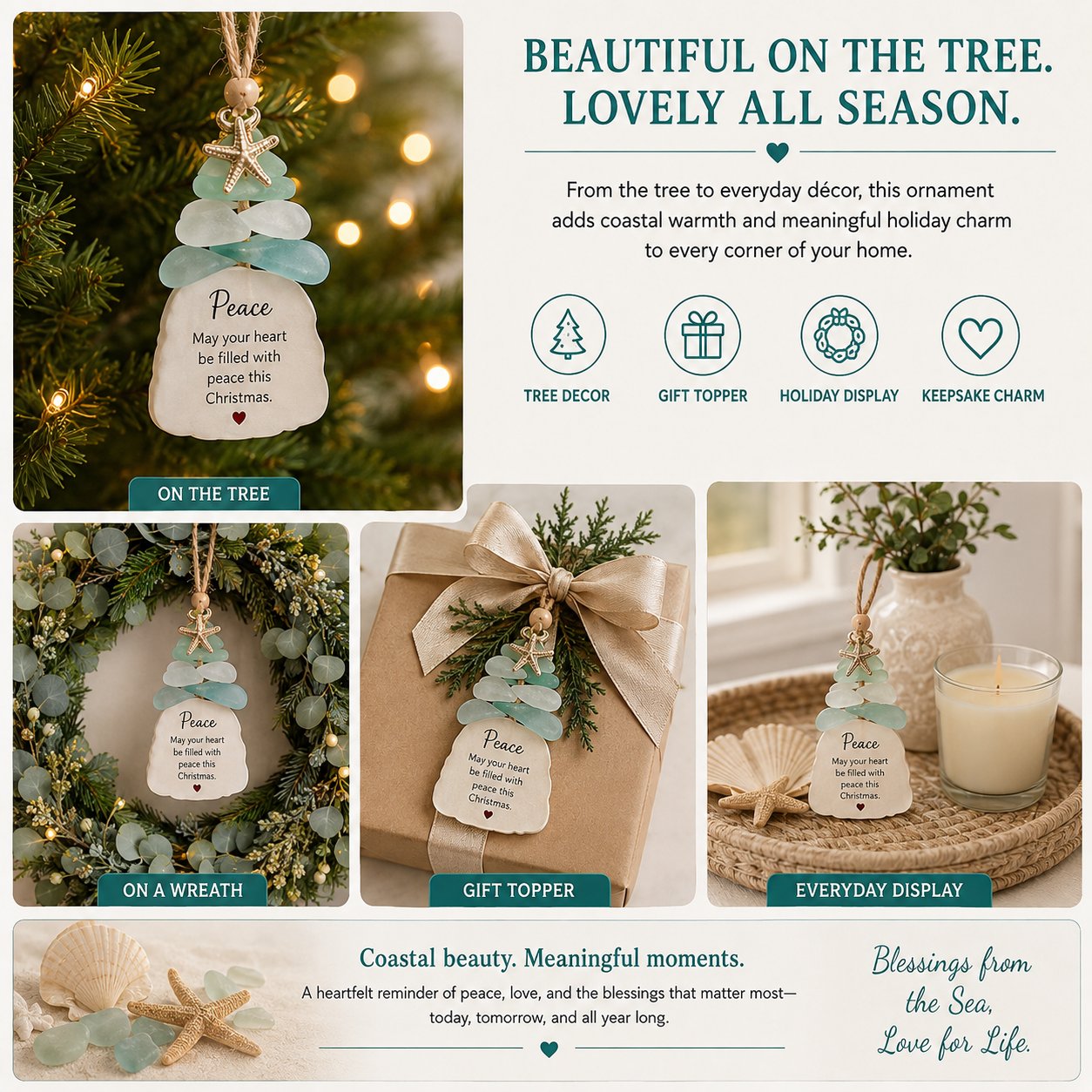 Ways to display Ocean Blessings Christmas ornament