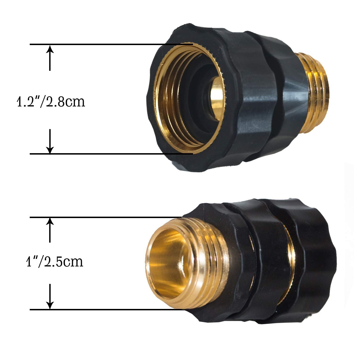 Hourleey Garden Hose Quick Connector, 3/4 Inch Male and Female Garden Hose Fitting Quick Connector Hourleey Garden Hose Quick Connector, 3/4 Inch Male and Female Garden Hose Fitting Quick Connector