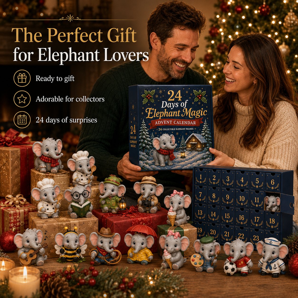 Complete 24-piece elephant Advent collection