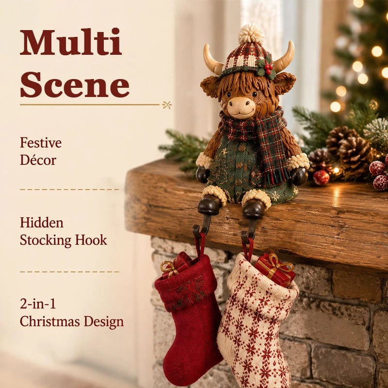 Stocking holder displayed on mantel