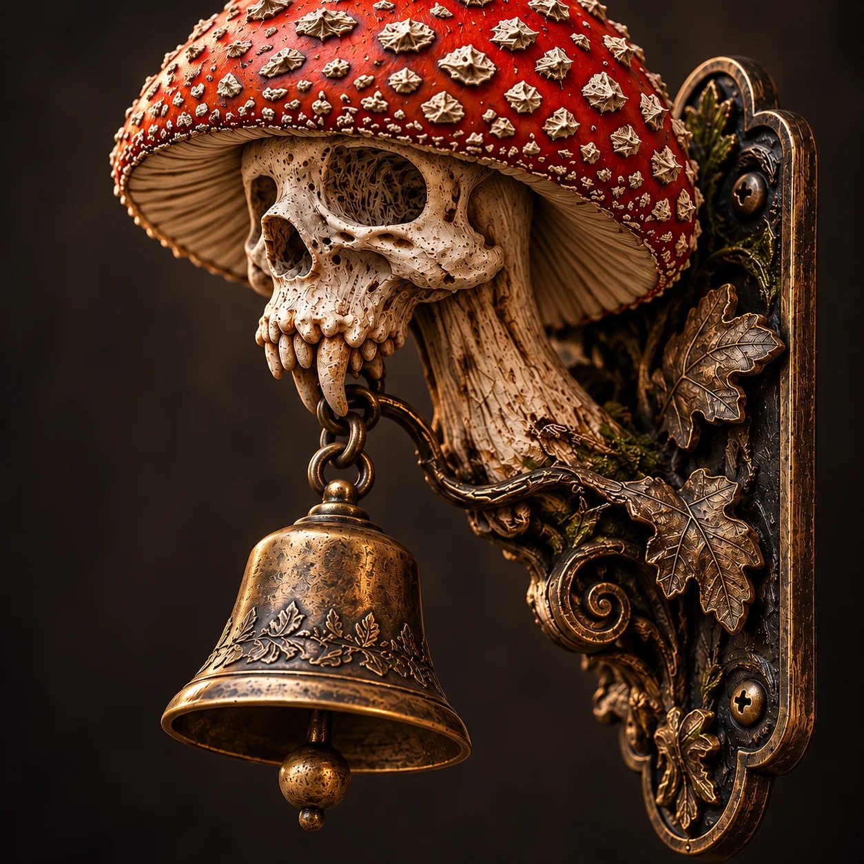 Close-up detail of Skullcap Guardian