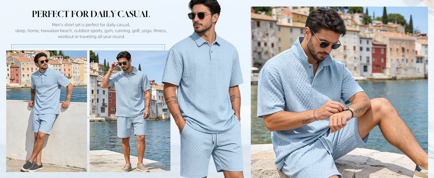 A must-have men&amp;#39;s 2 piece short set outfit in man&amp;#39;s wardrobe