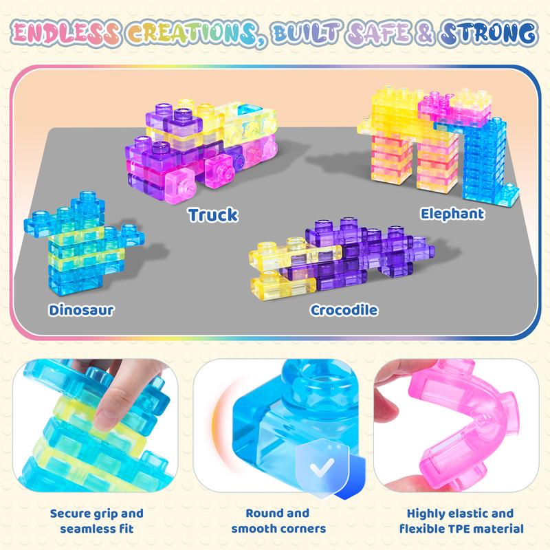Easy-to-clean soft jelly blocks with storage option