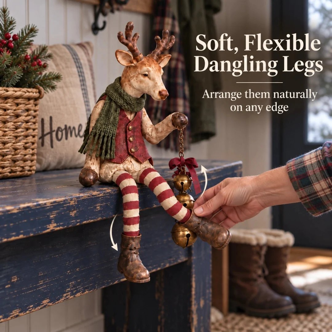 Soft flexible dangling reindeer legs