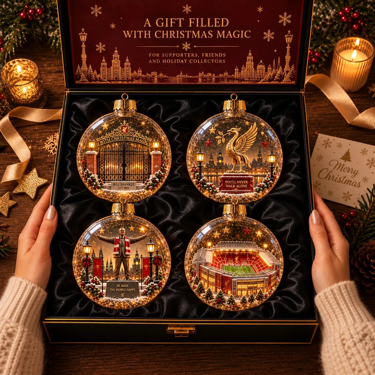 Light-up football heritage diorama ornament