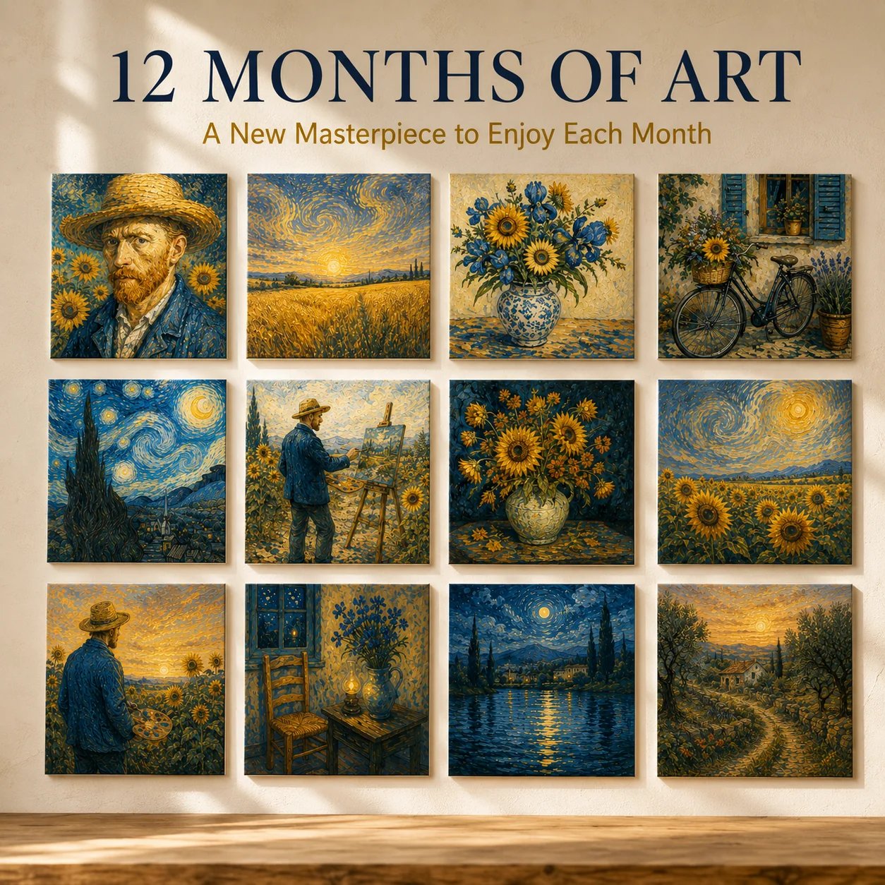 12 monthly Van Gogh-inspired artworks