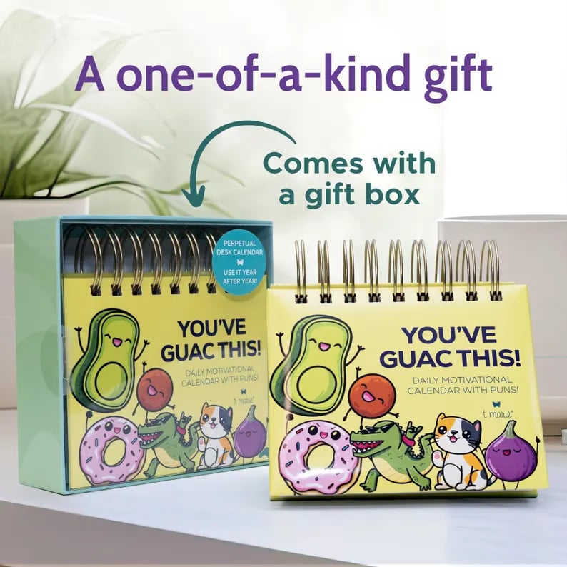 Daily motivational calendar presented with its gift box