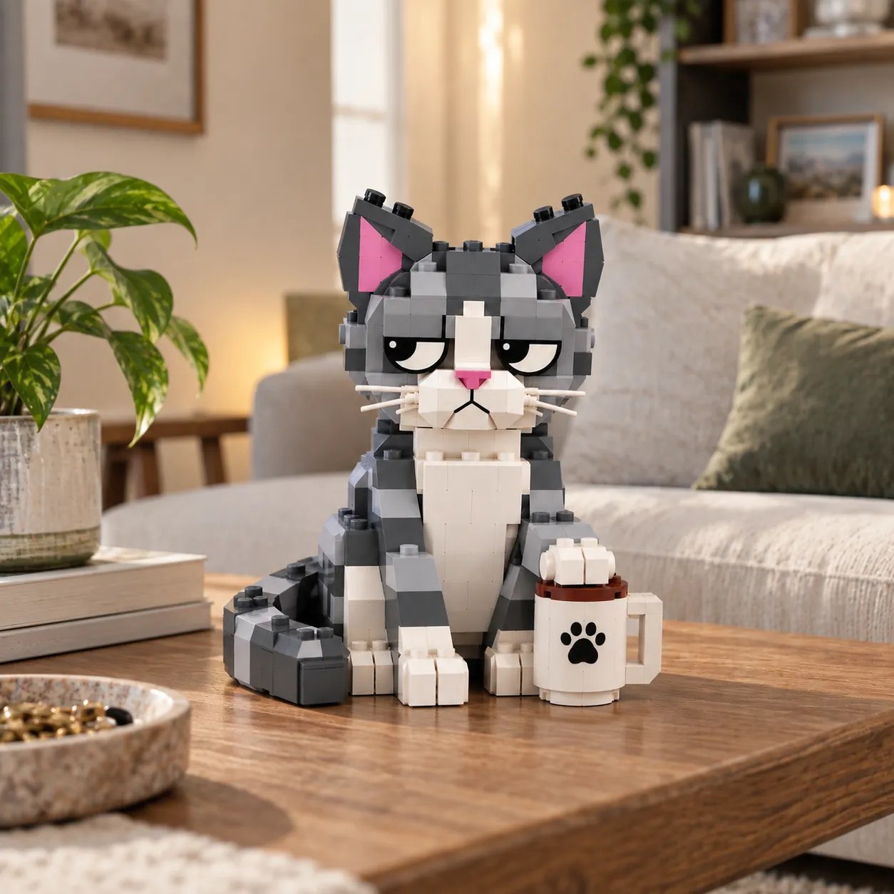 Judgmental Tabby Cat Building Set