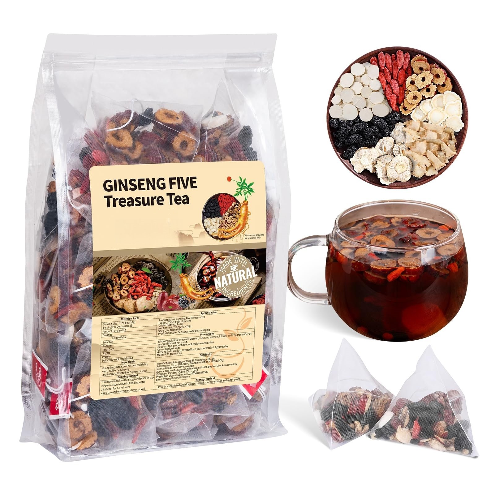 Ginseng Five Treasure Tea Package