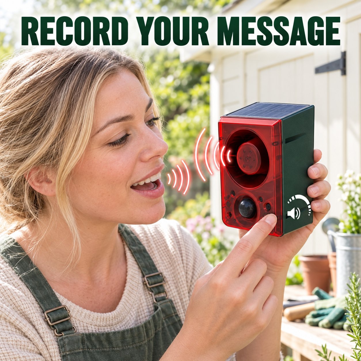 Adjustable volume and voice recording alarm