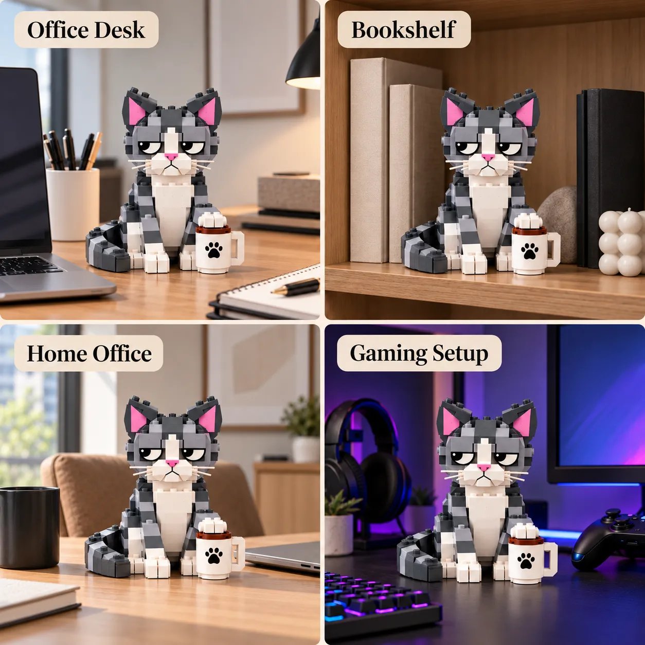Judgmental Tabby Cat Desk Decor