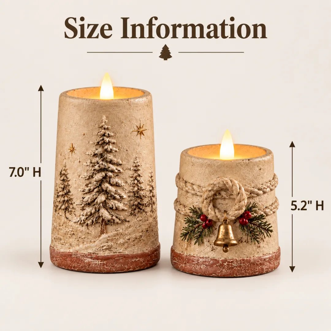 Farmhouse Christmas LED candle decorations