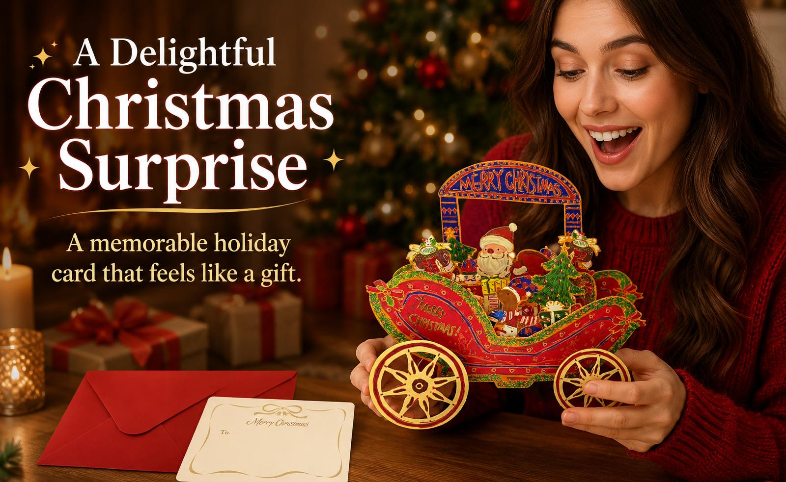 Flat Christmas card versus pop-up Christmas greeting