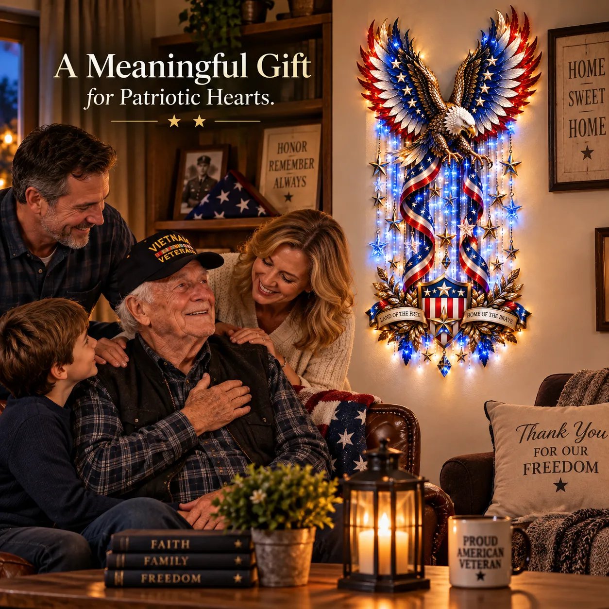 🦅 American Glory Cascade™ – Patriotic Eagle LED Wall Decor additional product image