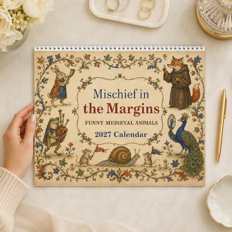 2027 Medieval Animal Mischief Wall Calendar