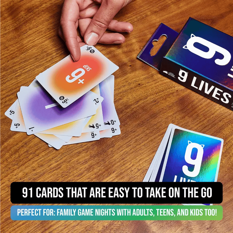 9 Lives card game for families parties and game nights