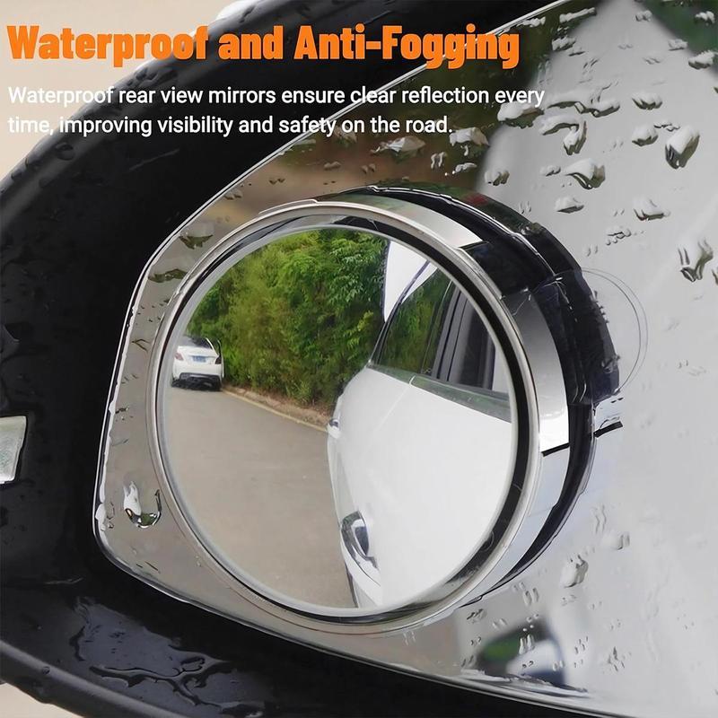 2Counts Safety driving mirror,Car Blind Spot Mirror, Wide Angle Mirror for Car Rearview Mirror,360-Degree Reversing Mirror,Vacuum Suction Cup,Small Round MirrorBlind Spot Auxiliary Mirror,Ultra-Clear Mirror.