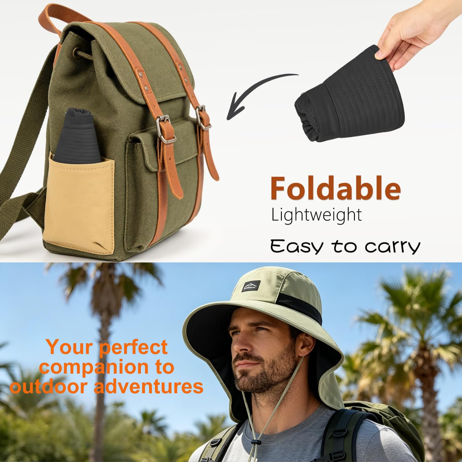 Foldable and Lightweight Sun Hat Easy for Carrying in Backpacks