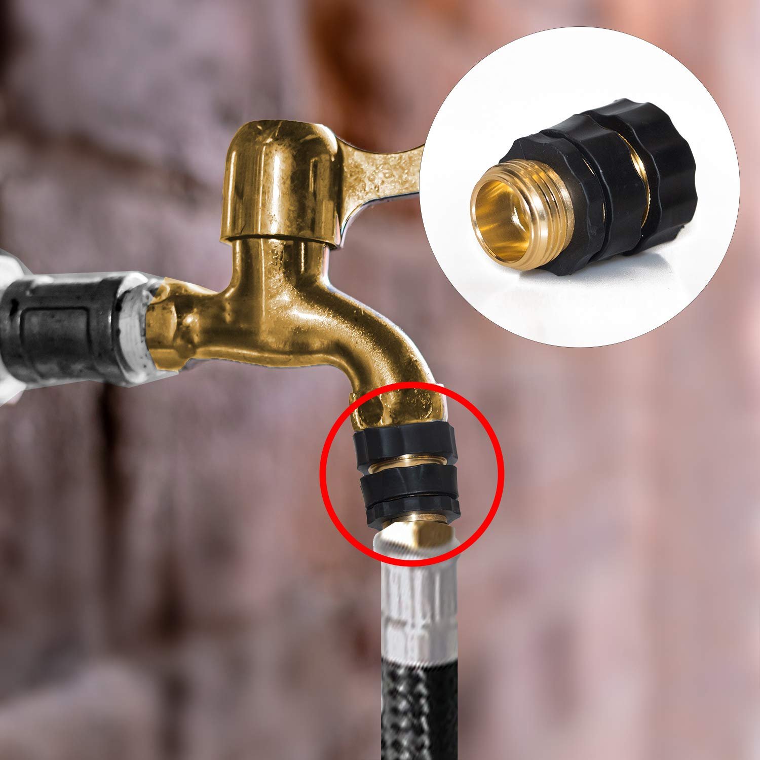 Hourleey Garden Hose Quick Connector, 3/4 Inch Male and Female Garden Hose Fitting Quick Connector Hourleey Garden Hose Quick Connector, 3/4 Inch Male and Female Garden Hose Fitting Quick Connector