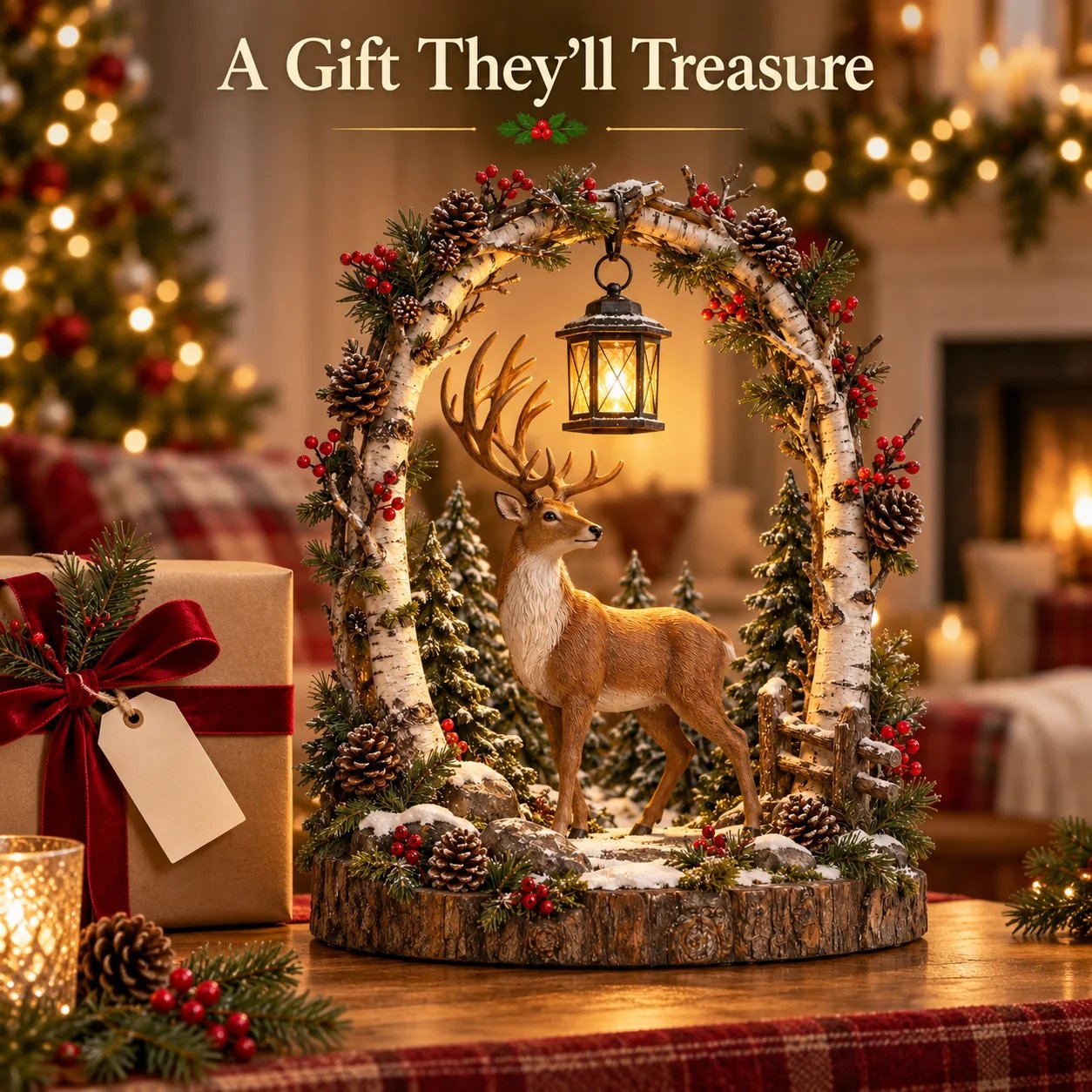 🦌 Christmas Special – Woodland Reindeer Light-Up Lantern feature view