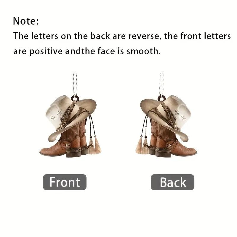 Hat Boot Design Car Pendant, Car Interior Rear View Mirror Hanging Decoration, Car Accessories, Car Ornament