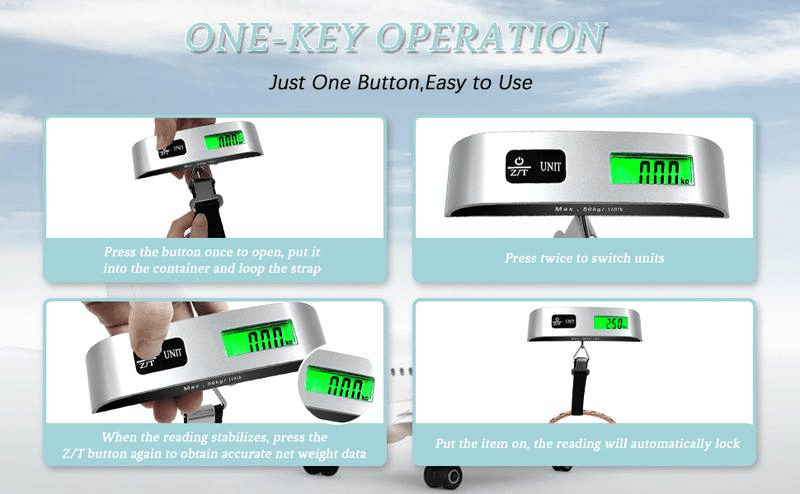 Digital luggage scale functions