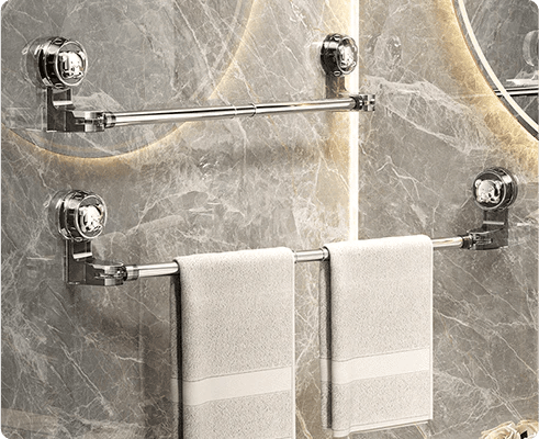 Suction towel bar alternate use example