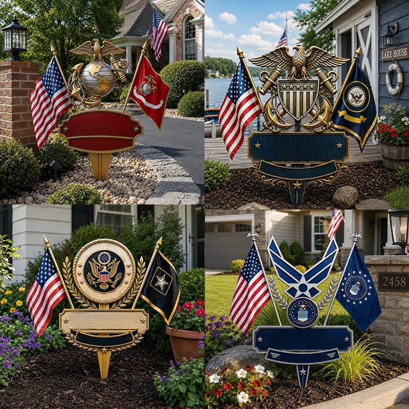 Preview of US Military Branch Tribute Garden Stake designs