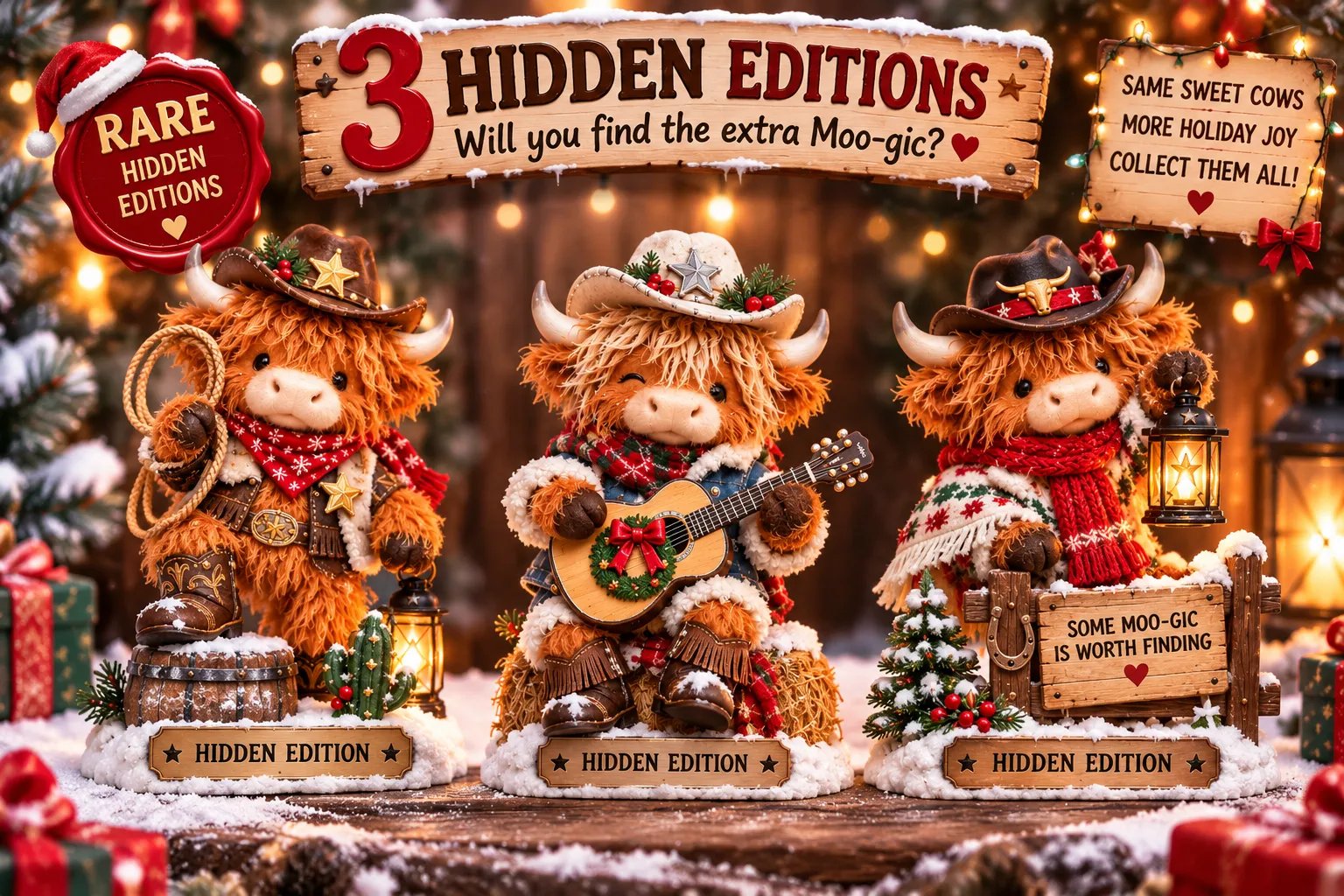 Hidden edition Highland cow figures