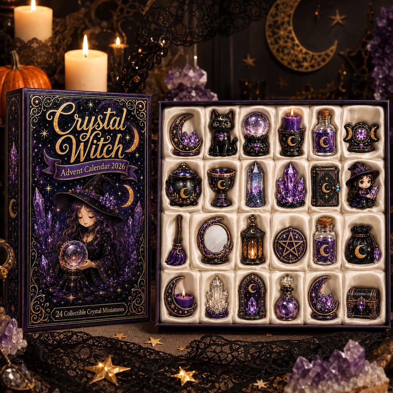 Crystal witch magical miniature collection