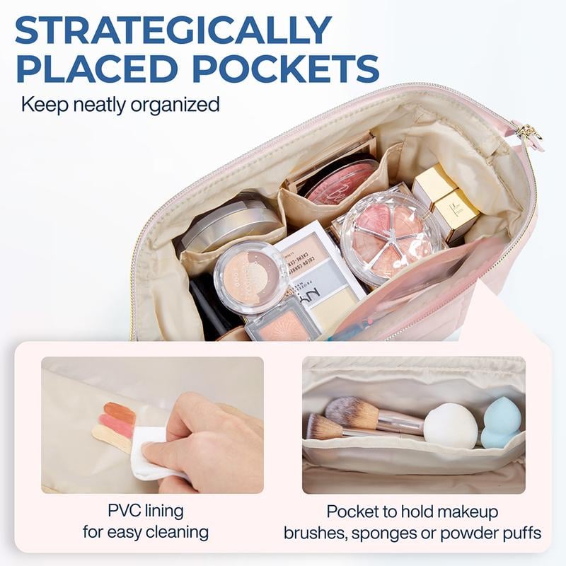 Clear PVC inner pocket cosmetic organizer