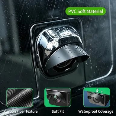 Soft PVC carbon fiber style camera rain visor