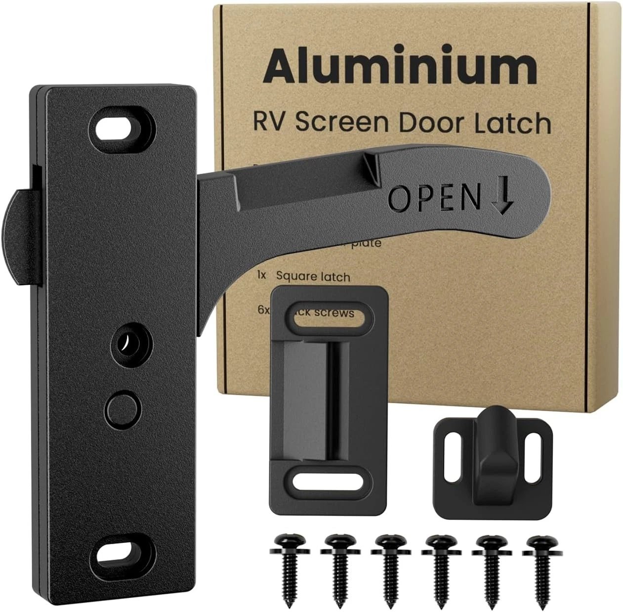 Safoner Aluminum RV Screen Door Latch Right Handle Replacement Kit for...  - Picture 1 of 9