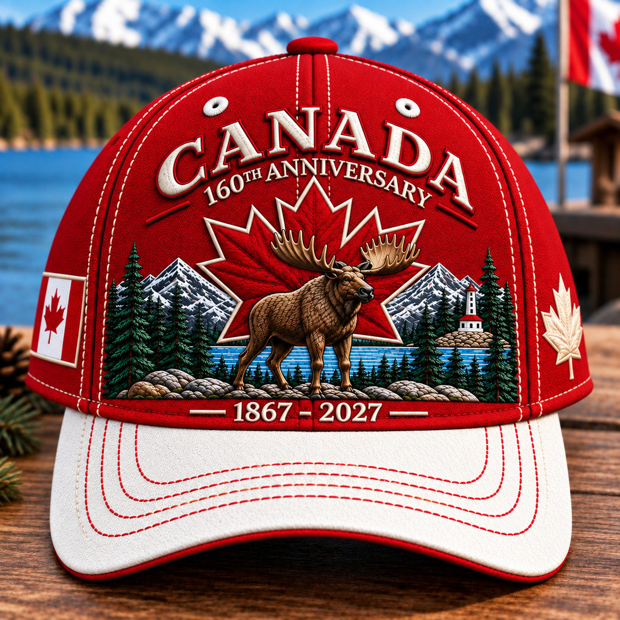 Canada commemorative embroidered cap