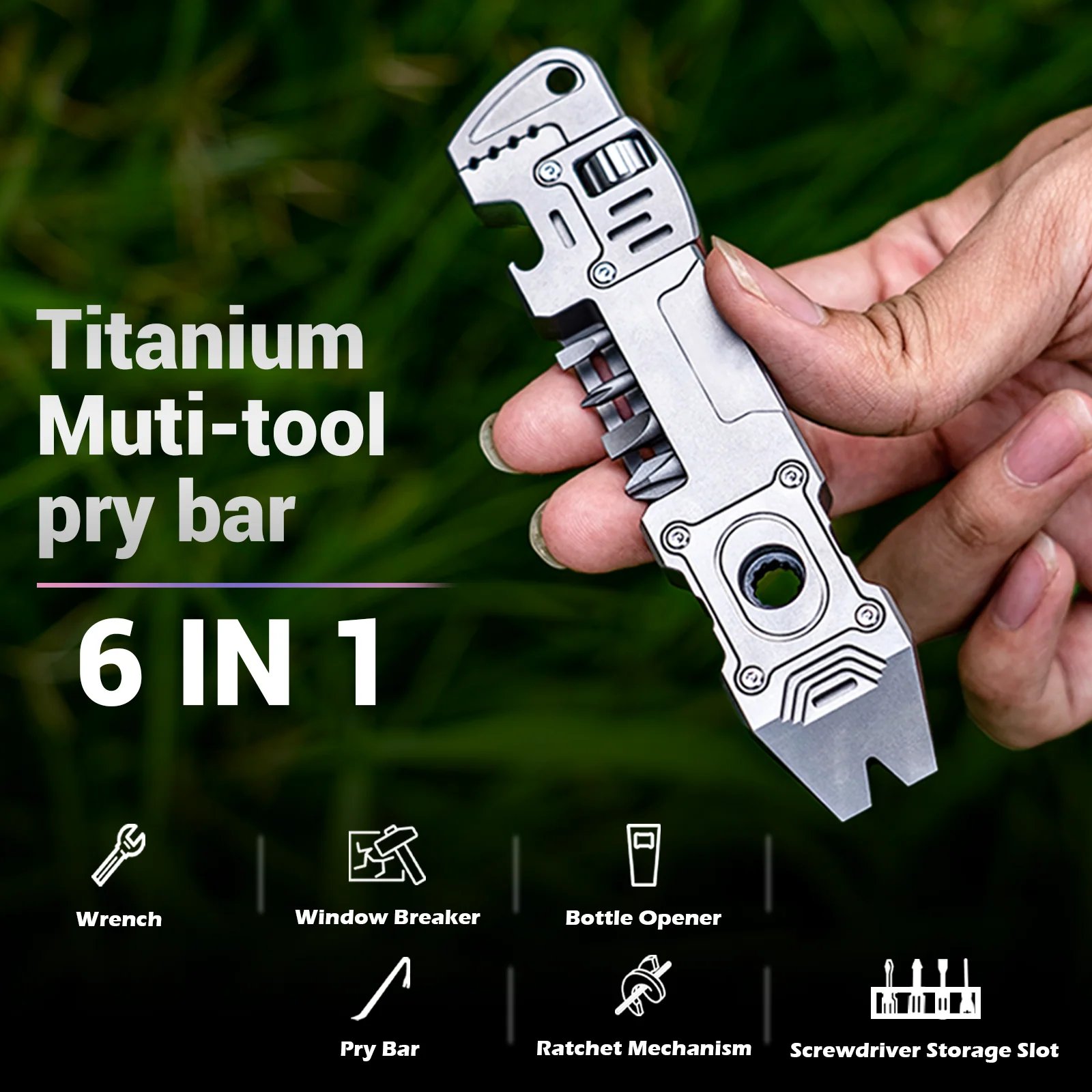 TC4 titanium 6 in 1 EDC multi-tool