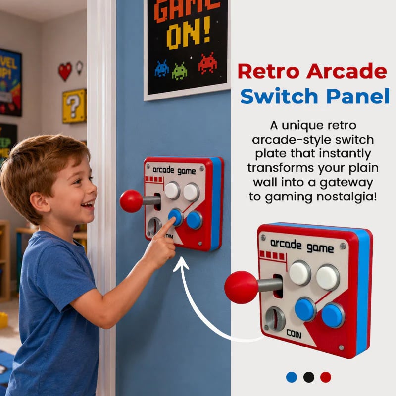 Retro arcade switch panel