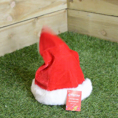 Animated moving musical Christmas Santa hat GIF