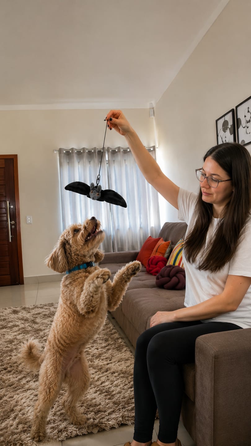 Customer photo review of WildWhisker™ Flying Bat Toy