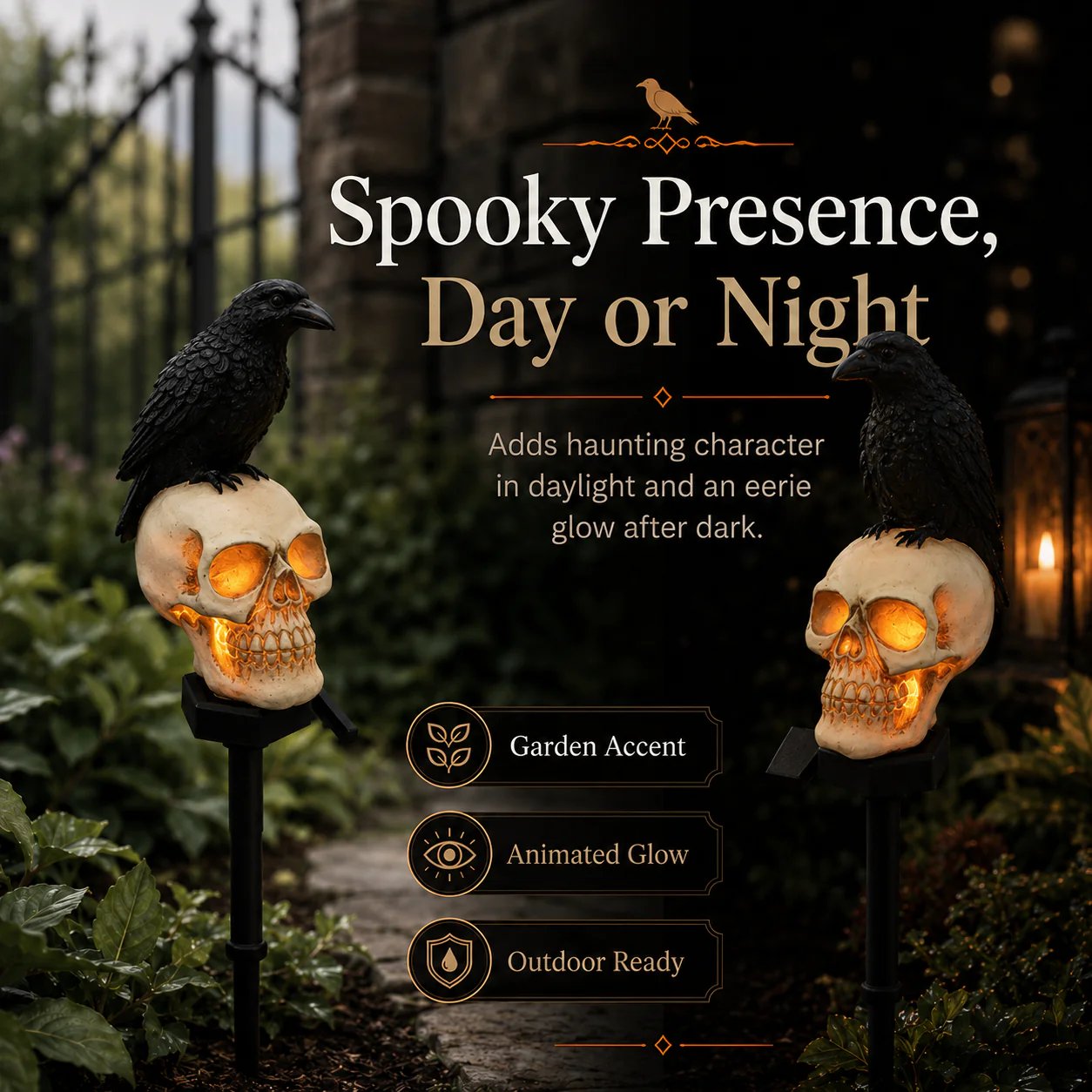 Solar panel for animated Halloween garden stake