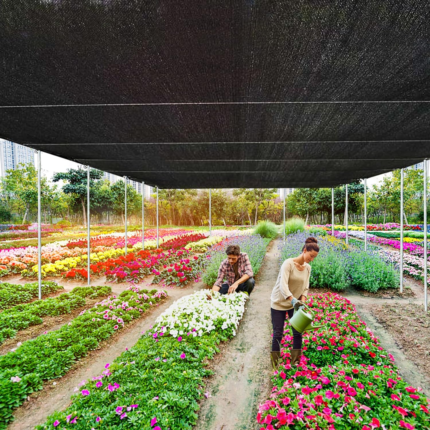 90% Blackout Cloth (Black) - 10 x 13ft UV-Resistant Shade Net with Reinforced Rivets, Suitable for Outdoor Adventures / Camping / Garden / Patio / Greenhouse.Mesh Shade Cloth，Easter gifts